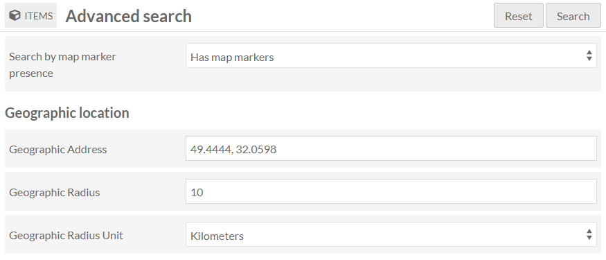 Map-based searching in the admin side.