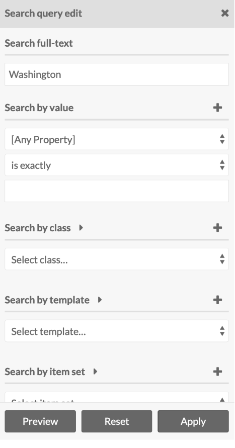 Advanced search query drawer