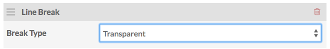 line break table, dropdown selected to transparent